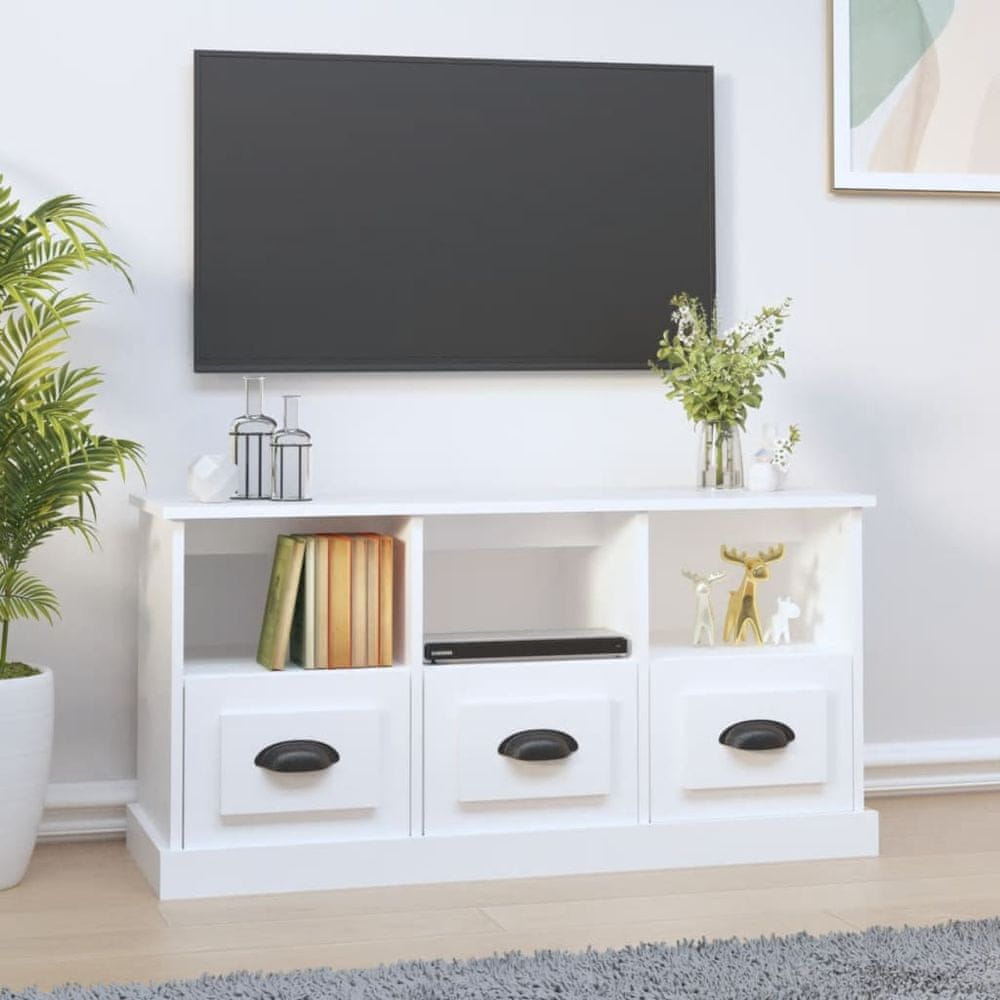 Vidaxl TV skrinka biela 100x35x50 cm kompozitné drevo